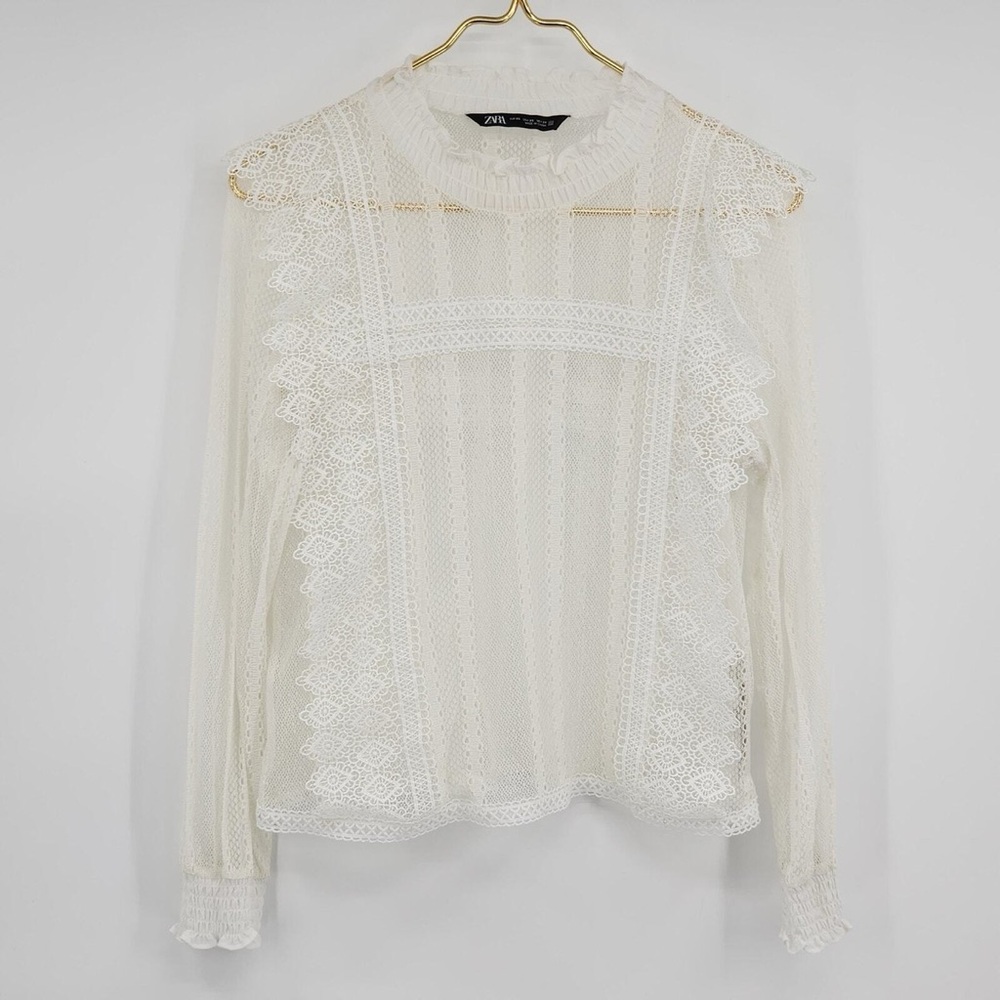 Zara Cream Lace Blouse
